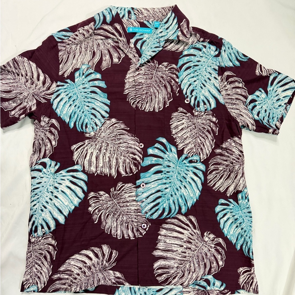 Tori Richard Mens Tropical Leaf Shirt - Picture 2 of 8